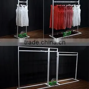 Dual Pipe Cloth Iron Hanger Rack,portable Folding Stand for Garments Display thumbnail-2