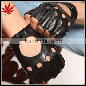 Thin Leather Gloves Male Half Outdoor Cycling Sports Fitness Leather Gloves thumbnail-1