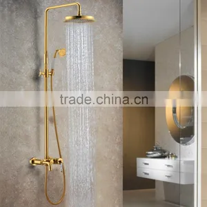 Golden Plated Single Handle Solid Brass Rainfall Shower thumbnail-1