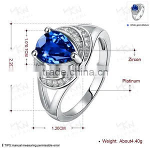 2015 Latest Popular Light Large Blue Natural Stone Rings for Young Women thumbnail-3
