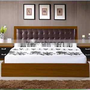 Panel Wooden Color Latest Double Bed Designs thumbnail-1