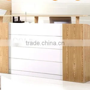 Modern Wood Half Round Glass Top Reception Desk (SZ-RT007) thumbnail-6