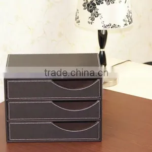 Home & Office Stationery ,hot Sell Pu Faux Leather 4 Drawer Sorter Desk Orgainser thumbnail-6