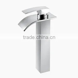 Brass Waterfall Cascade Bathroom Faucet Chrome Plated thumbnail-3