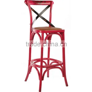 Vintage Industrial Antique Metal Bar Chair, Newly Design French Cross Dining Bar Chair thumbnail-2