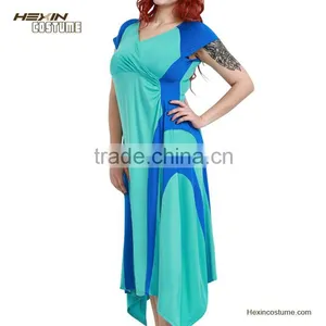 Casual Color Block Palette V Neck American Girls Without Dress Photos thumbnail-4