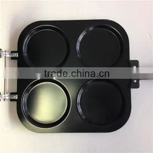 Carbon Steel Non Stick 4 Round Shape Pancake Cake Mould Bakeware thumbnail-4