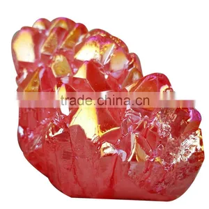 Wholesale Red Flame Aura Crystal Quartz Cluster thumbnail-1