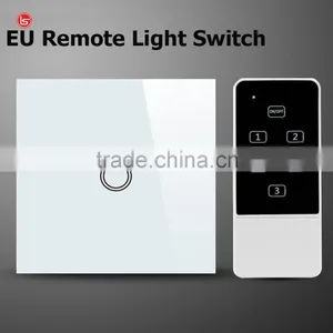 1gang 1way EU Standard, Remote Switch, Crystal Glass Panel Wall Light Remote Touch Switch thumbnail-1
