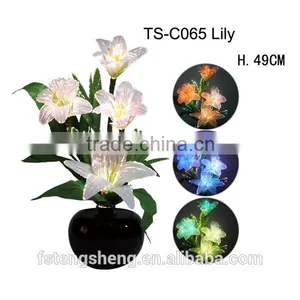 LED Fiber Optic Color Change Lily Flower Lamp thumbnail-1