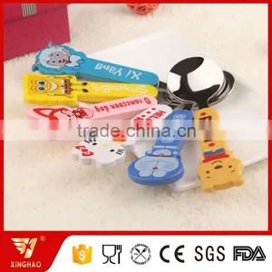 Hot Sale Stainless Steel Kids Spoon With Lovely Plastic Cartoon Pattern Handle thumbnail-1