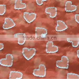 Spring Summer Love Heart Pattern Cutting Motif Woven Fabric thumbnail-5