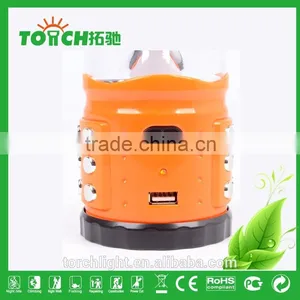 Yellow Solar Lantern Camping Light for Outdoor Camping Strong Light LED Lantern Lamp for ABS Plastic Rechargeable Camp thumbnail-2