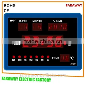 Led Desk Clock With Calendar, Alaram,temperature thumbnail-2