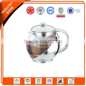 Pyrex Stainless Steel Antique Glass Teapot thumbnail-1