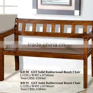 Solid Rubber Wood Long Cheap Bench Chair thumbnail-2
