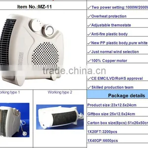2015 NEW PRODUCT Fan Heater Electrical Heater Electric 220-240V Plastic Body Material Fan Heater thumbnail-4