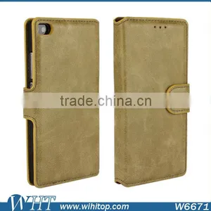 2015 Matte Retro Leather Case for Huawei P8 With Business Card Slot thumbnail-3