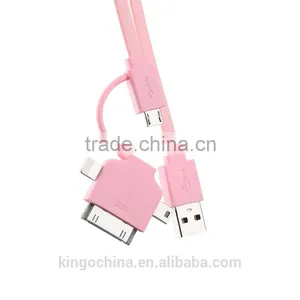3 in 1 Data Cable Micro USB ABS Shell Sync Charging Cable for Mobile Phone Samsung Iphone thumbnail-2