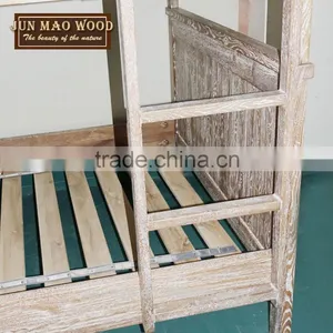 Classical Furniture Wooden Bunk Beds Frame Double Deck Bed For Children thumbnail-3