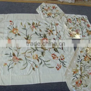 White Muslim Artificial Silk Embroidery Dinging Table Cover thumbnail-1