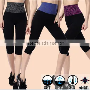 Sweatpants Yoga Pants Leopard Grain Double Waist High Contrast Color Stretch Tight 7 Minutes of Pants thumbnail-1