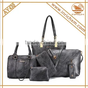 Famous Brands Ladies Handbags 2016 Elegant Female 6 in 1set Women's PU Leather thumbnail-4