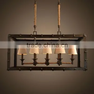 Guangdong French Hot Italian Style Classic Large Antique Hemp Rope Chandelier Pendent Lighting Huge Lustre Lamp in Chrome Finish Quality Choice thumbnail-1