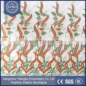 Best Sale Orange Lace Embroidery Fabric/stones Tulle Lace French Net Lace for Bridal Dress thumbnail-6