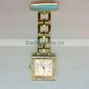Nurse and Doctor Watch Square Case Diamonds Golden Nurse Watch thumbnail-1