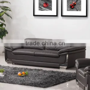 Wholesale Leather Trend Sectional Sofa Black Quality Choice thumbnail-2