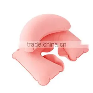 Inflatable Customized Pink Travel Pillow With Small Pillow thumbnail-1