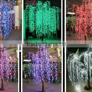 New Arrival Large Outdoor White Artificial Led Lighted Christmas Weeping Willow Tree thumbnail-5