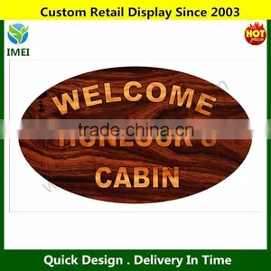 Welcome Wood Signs/ Hanging Decoration Signs/ Welcome Hunlock's Cabin 7X12" YM3-120 thumbnail-1