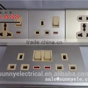 Libya Electric Light Brushed Stainless Wall Switch and Socket thumbnail-1