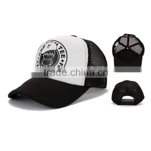 100% Polyester High Quality Black Circle Printing Logo Custom 5 Panel Hats thumbnail-1