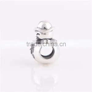 Wholesale Christmas Beads Snowman 925 Sterling Silver Charms In Bulk thumbnail-2