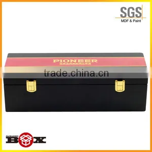 Luxury Hot Sale High Gloss Lacquer Finish Wooden Wine Box With Wine Accessories thumbnail-1