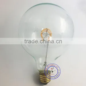 Led Curly Filament Bulb G125 Clear & Amber Glass E27 Base Decorative Light Bulb thumbnail-2