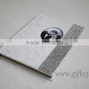Vintage Wedding Guest Book in White thumbnail-1