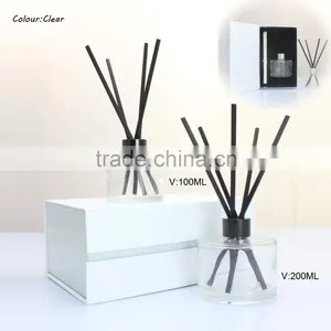Cylinder Embossed Round Glass Diffuser Bottle With Packing Box thumbnail-1