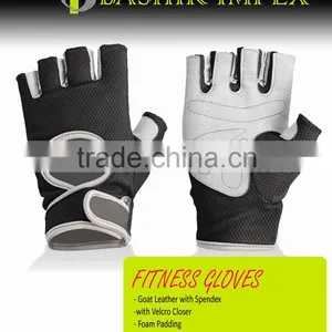 LEATHER FITNESS GLOVES WITH PADDING WITH LONG STRAPS thumbnail-1