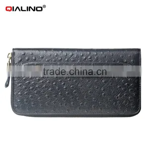 QIALINO RFID Blocking Wallet Genuine Leather Wallet With Lock Handbag thumbnail-2