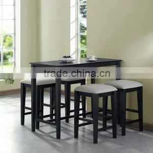 Factory Price Plain Black and White Finish Restaurant Dining Table and Chair thumbnail-1