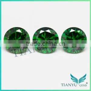 Free Sample Gemstone Wholesale Round Cut Emerald Green Cubic Zirconia , Synthetic Green CZ thumbnail-5