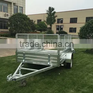 High Quality 8x5ft Heavy Duty Hot Dipped Galvanised Caged Box Trailer thumbnail-4