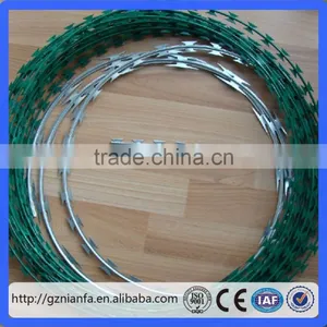 750mm BTO-22 Low Price Powder Coating Concertina Razor Barbed Wire(Guangzhou Manufacturer) thumbnail-1