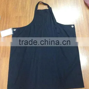 Black Big Apron With Grommet and Pocket thumbnail-1