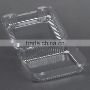 Square Clear Hinged Clamshell Type Plastic StayLock Medium Food Container for Salad, Muffins, Cake, Pastry and Fruit Packaging thumbnail-4