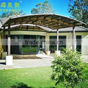 Aluminum Carport Parking Shed Metal Car Canopy With Polycarbonate Arched Roof thumbnail-1